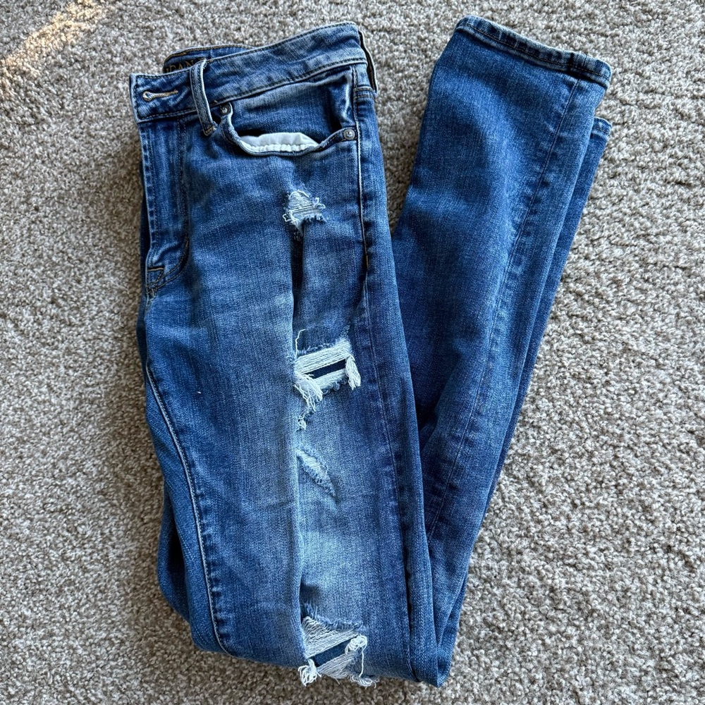 American Eagle Outfitters Men’s Jeans Slim Blue Denim Ripped Distressed Pants